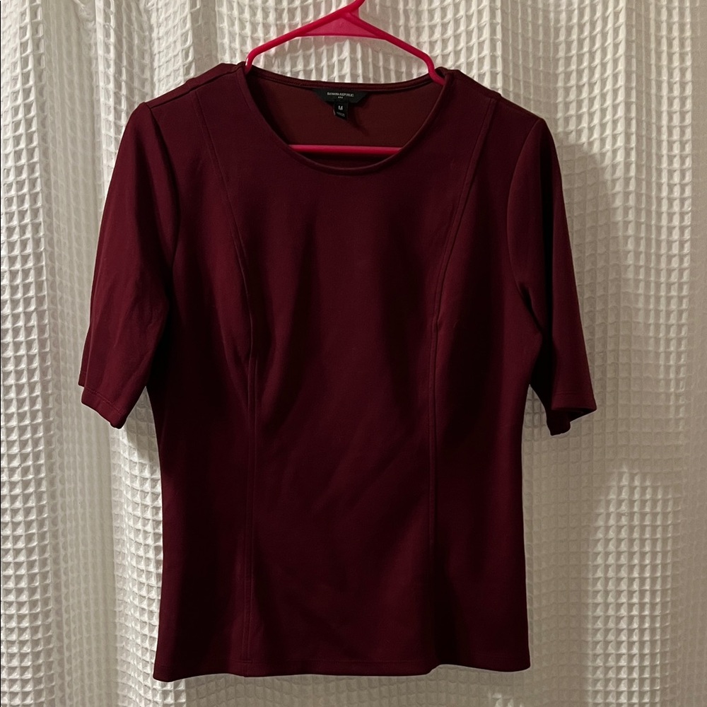 Banana Republic Deep Burgundy Short Sleeve Top